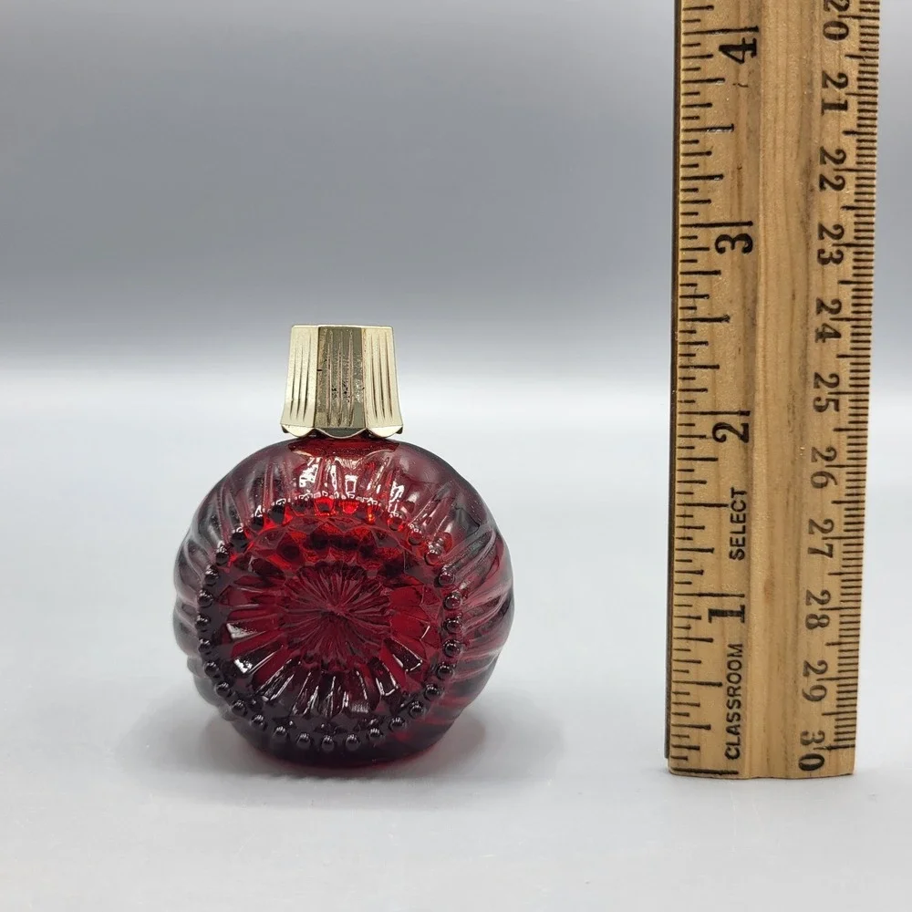 Vintage EMPTY Avon Charisma Cologne 1 fl oz Ribbed Ruby Red Glass Bottle Small